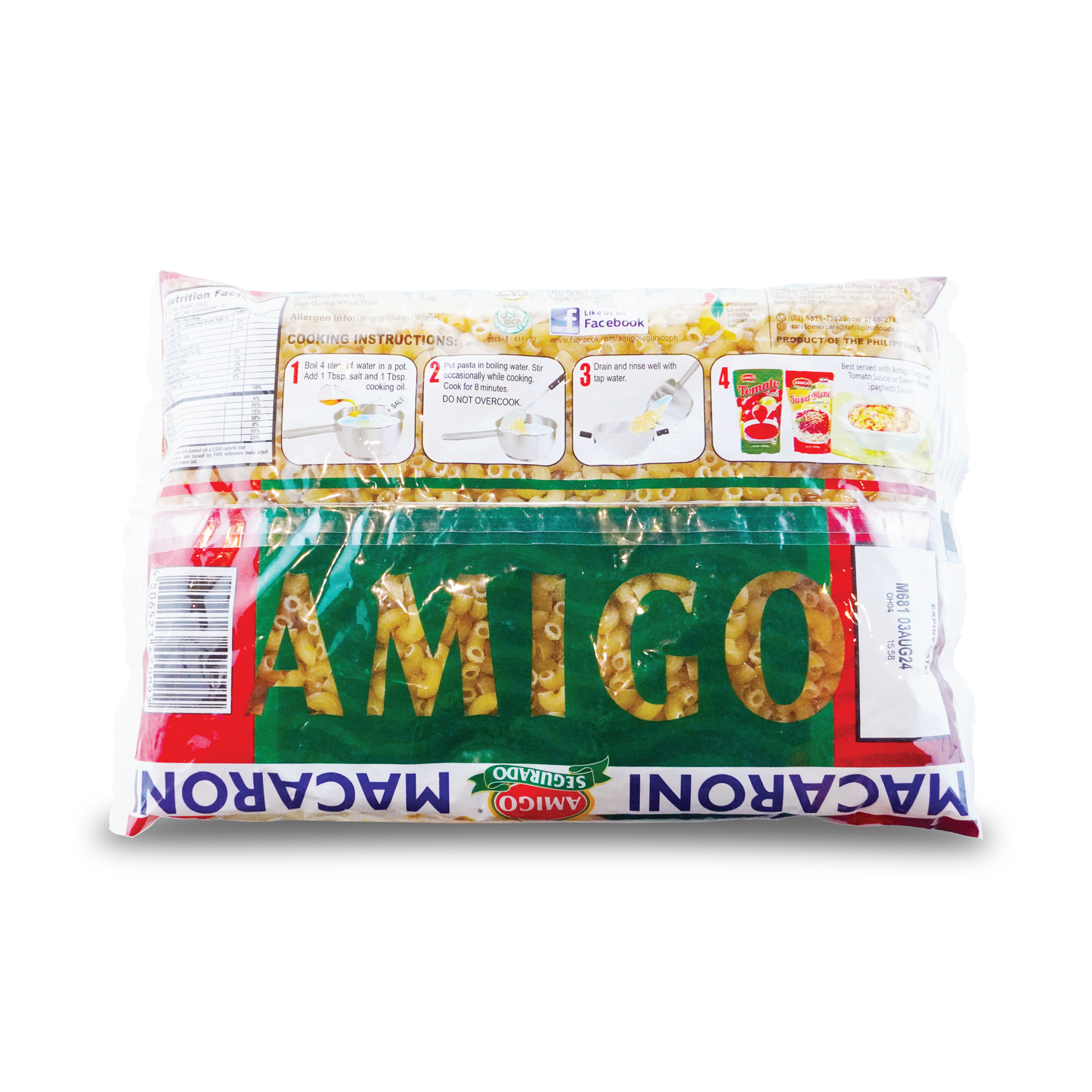 Amigo Segurado Macaroni 900g_Nutrition