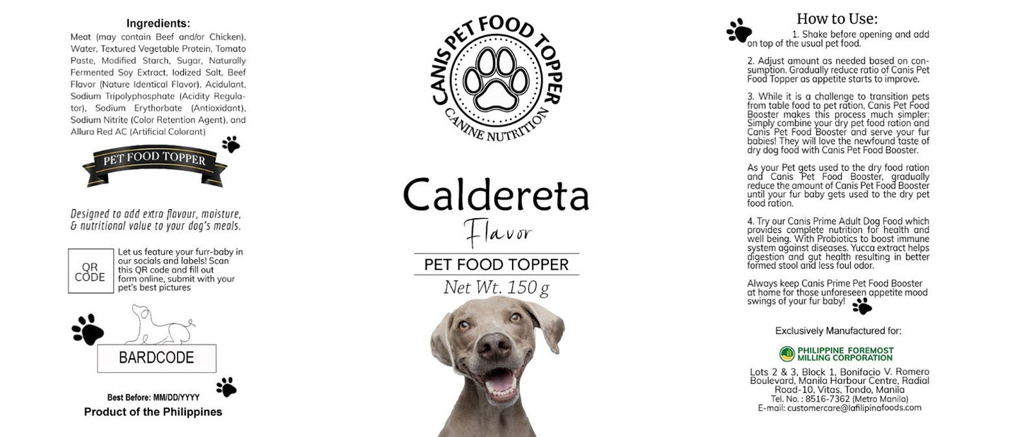 Canis Pet Food Topper Caldereta Wet Food, 150g