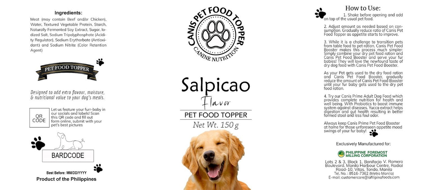 Canis Pet Food Toppers Salpicao Wet Food, 150g
